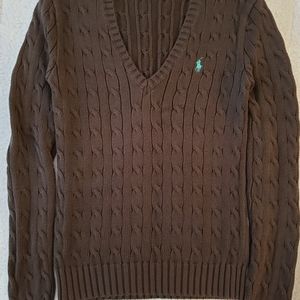Ralph Lauren brown cable sweater (size S)